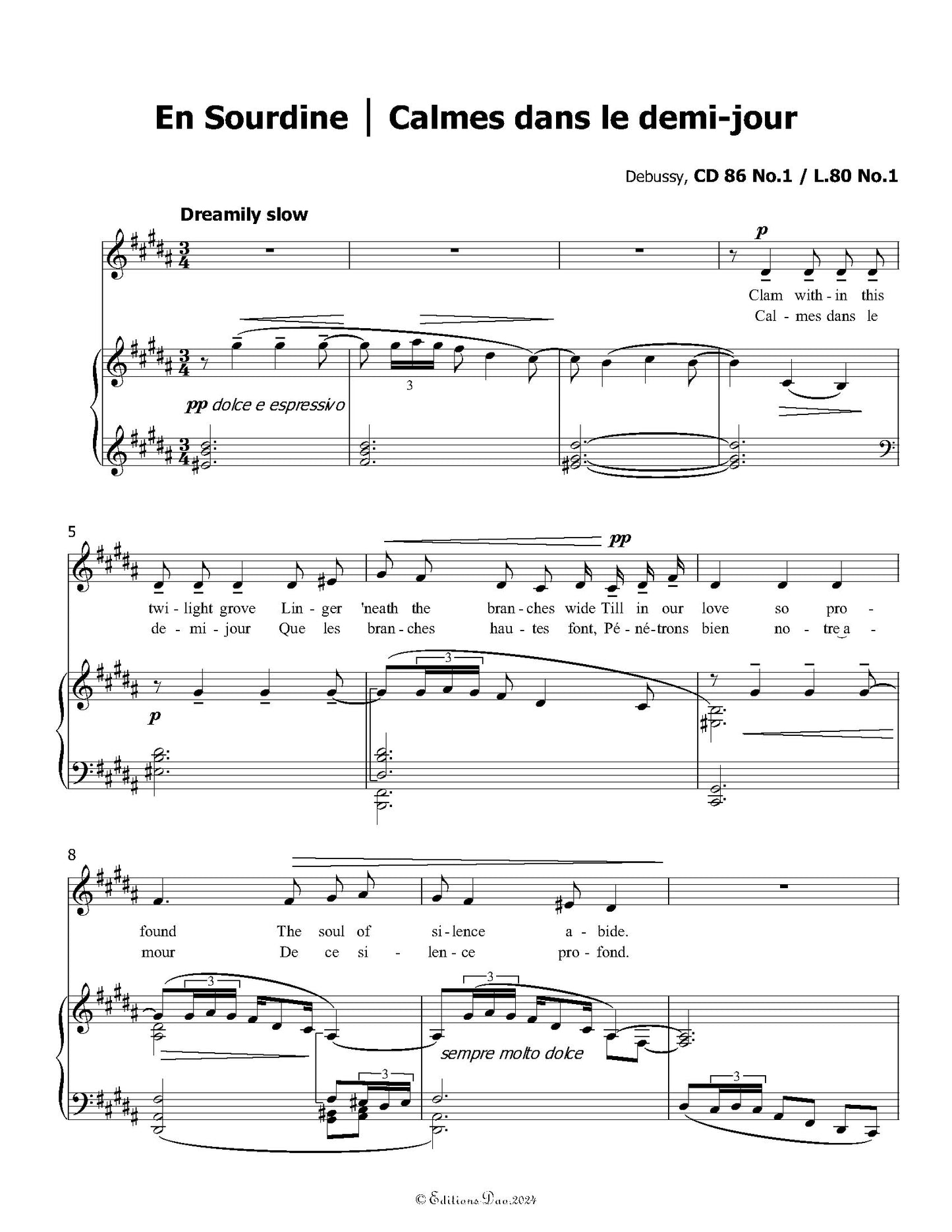 En Sourdine, by Debussy