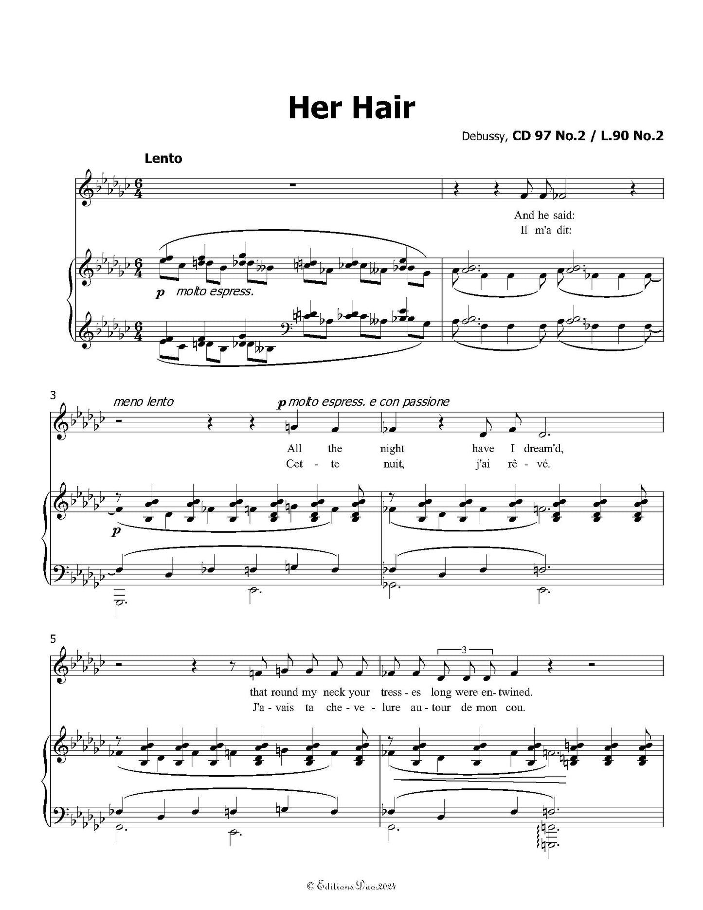 Her Hair, by Debussy