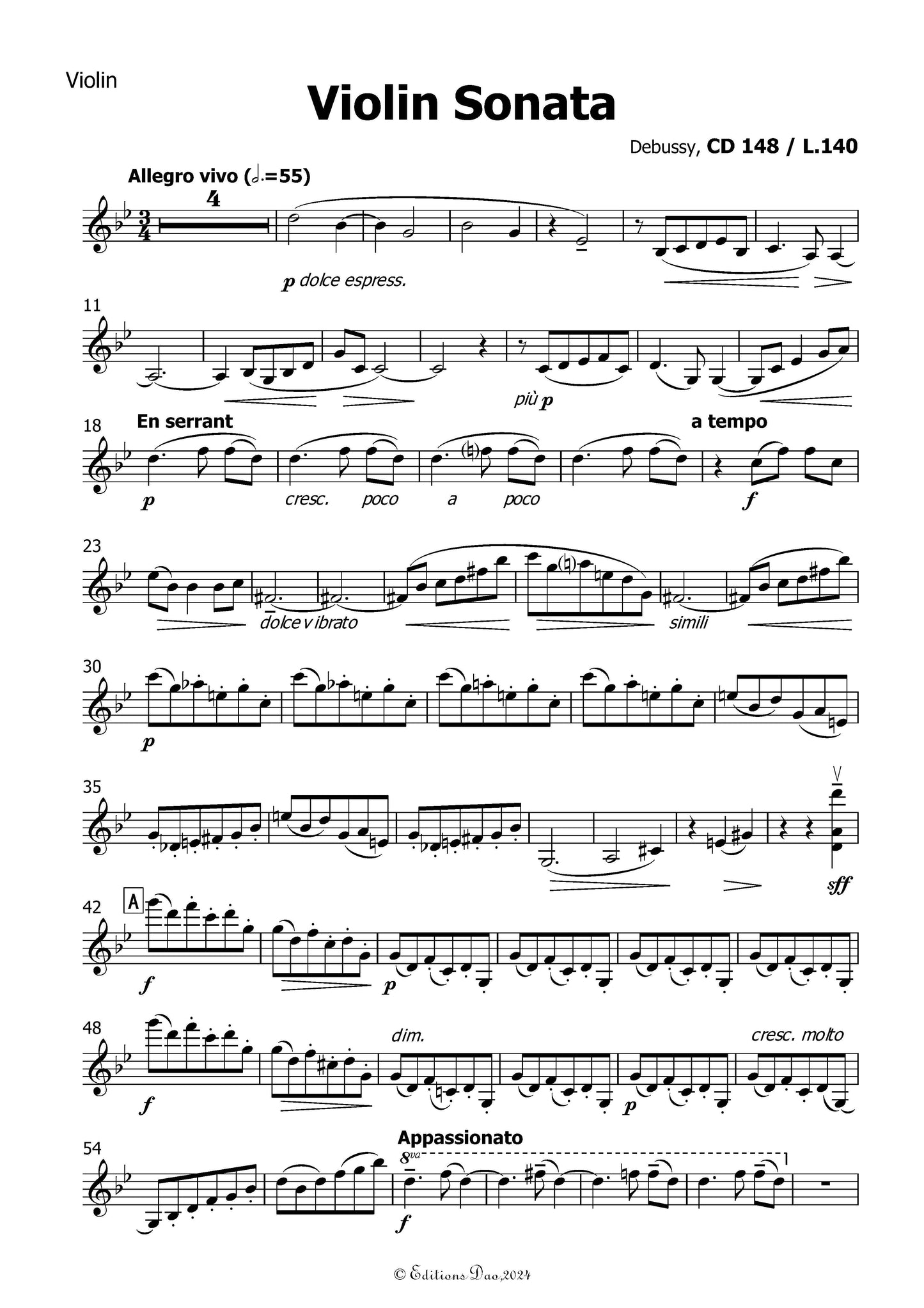 Violin Sonata,by Debussy