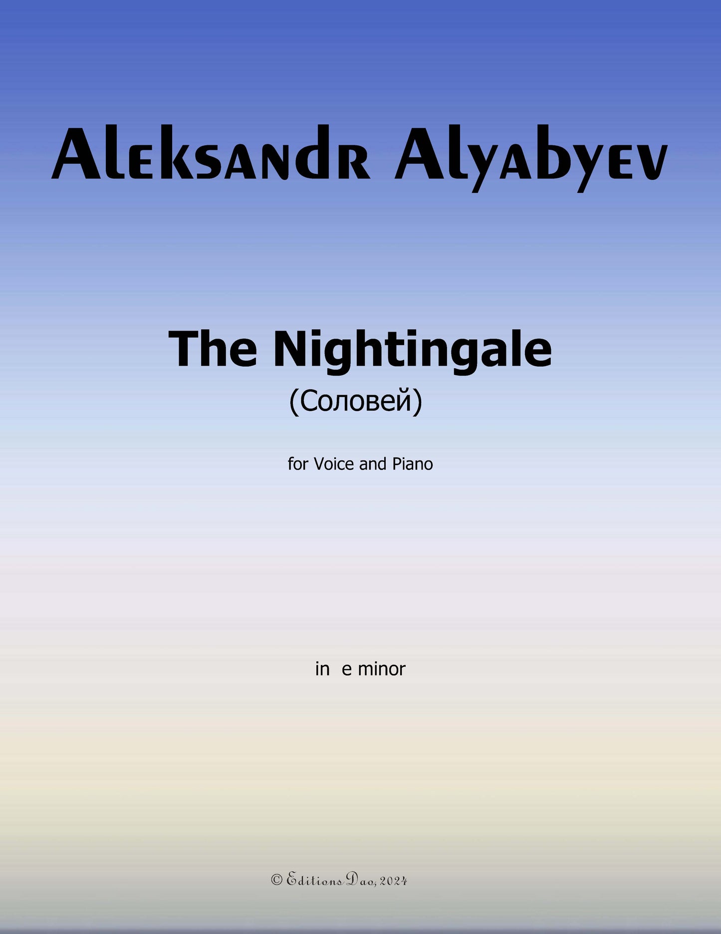 The Nightingale,by Alyabyev