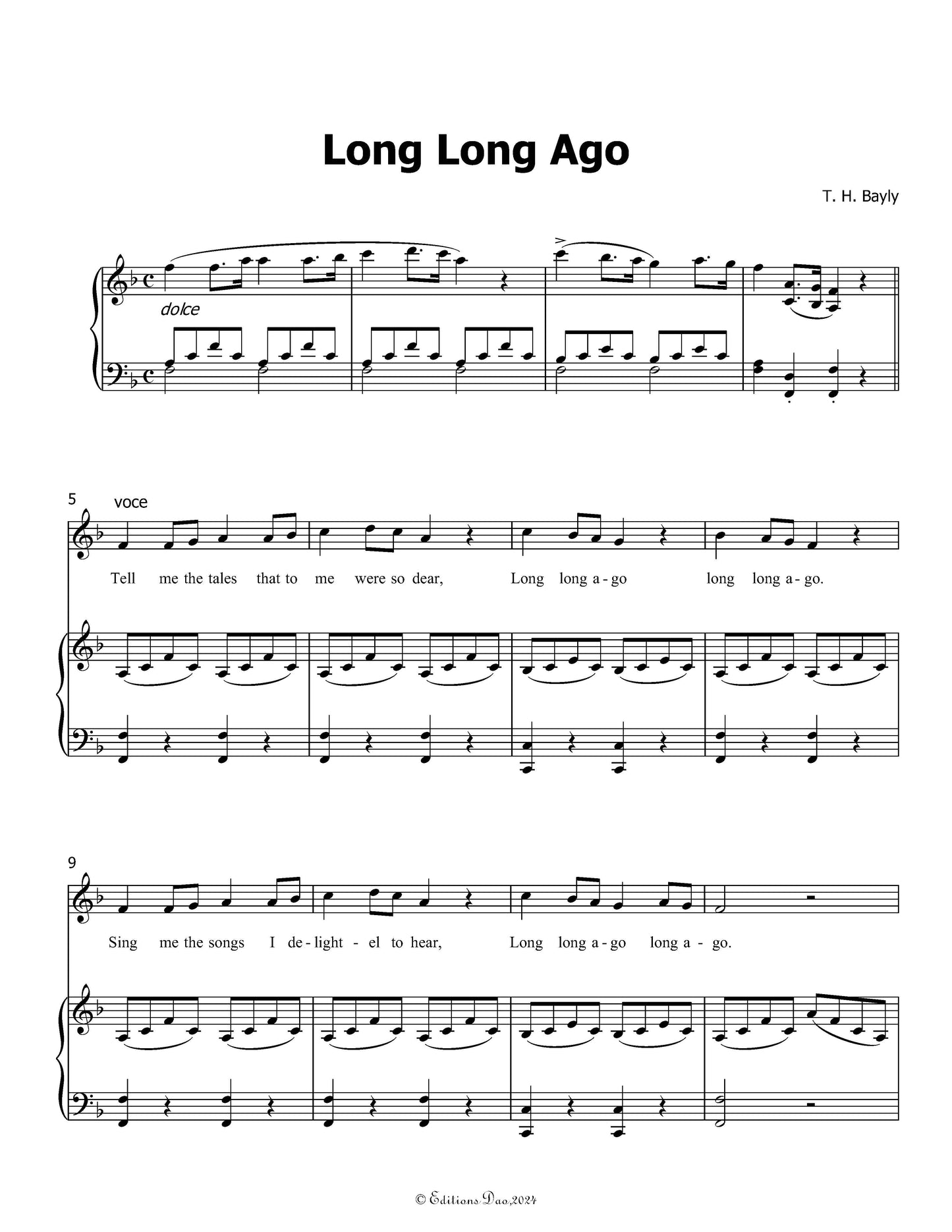 Long Long Ago, by T. H. Bayly