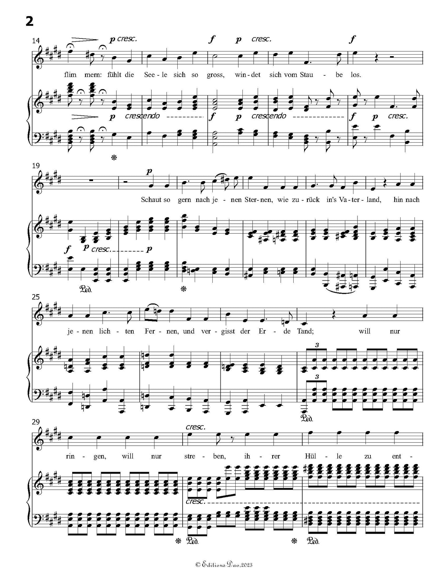 Abendlied unter'm gestirnten Himmel, by Beethoven