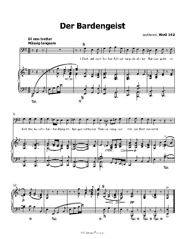 Der Bardengeist, by Beethoven, WoO 142