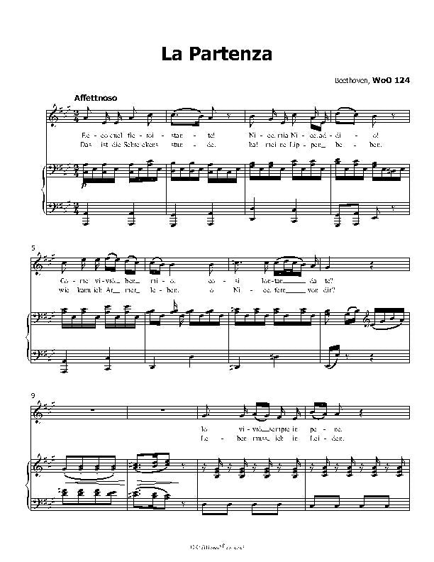 La Partenza, by Beethoven, WoO 124