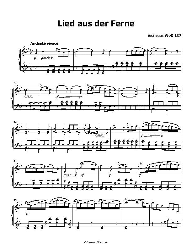 Lied aus der Ferne, by Beethoven, WoO 137