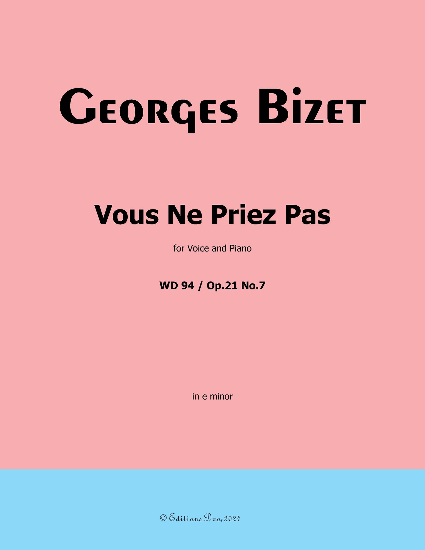 Vous Ne Priez Pas, by Bizet