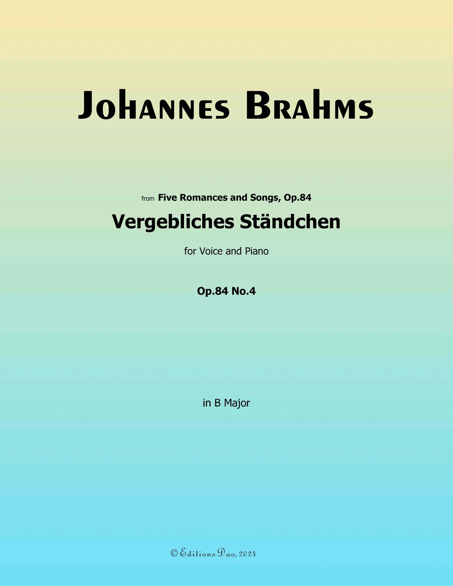 Vergebliches Standchen,by Brahms