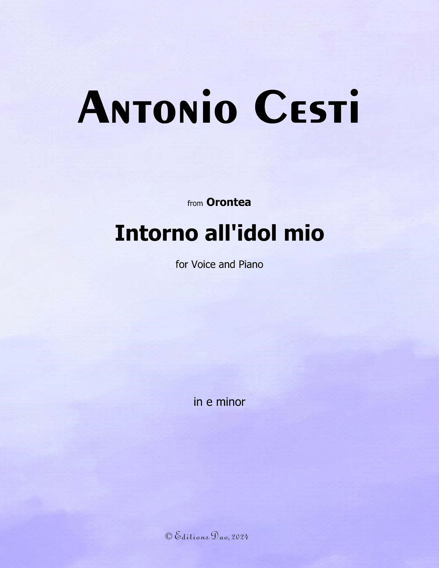 Intorno all'idol mio,by Cesti