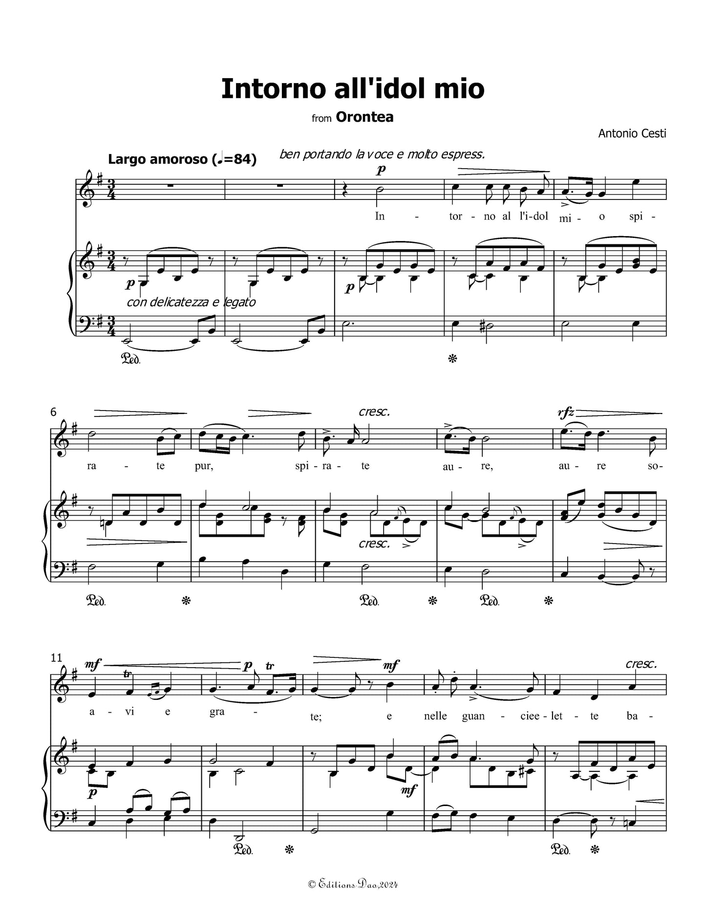 Intorno all'idol mio,by Cesti