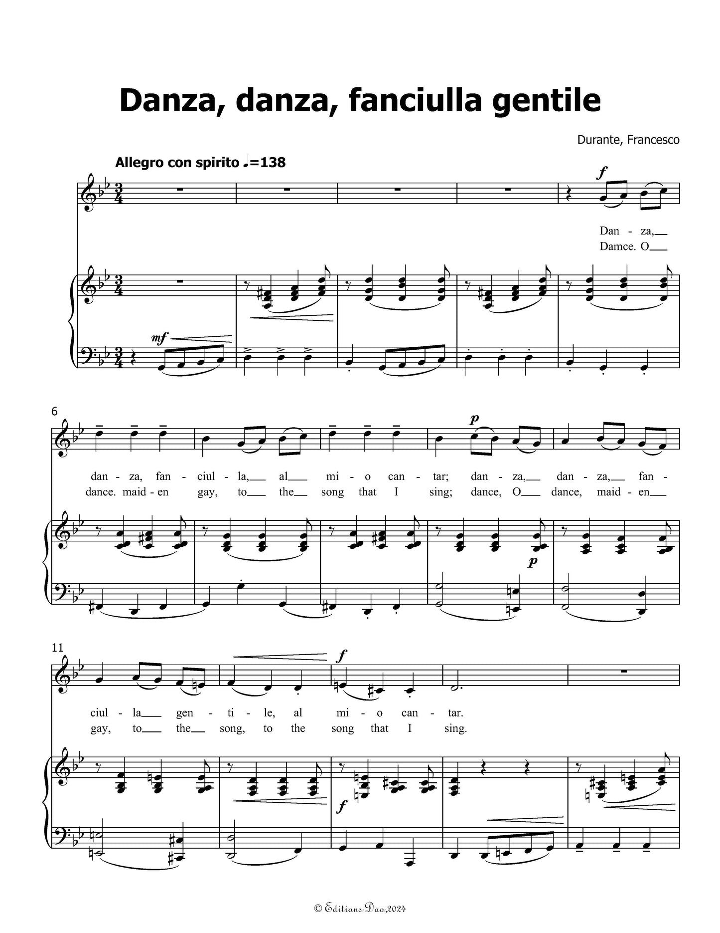 Danza,danza,fanciulla gentile, by F. Durante