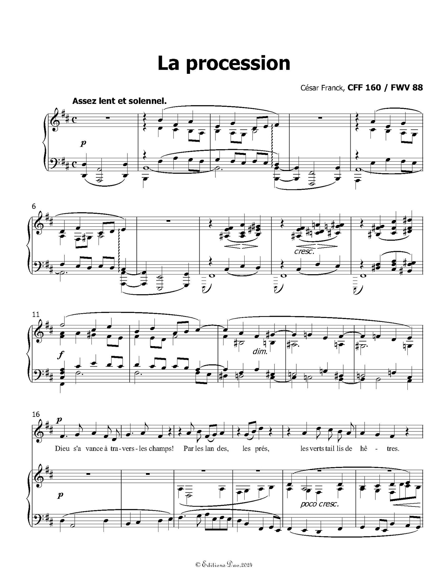 La procession, by C. Franck