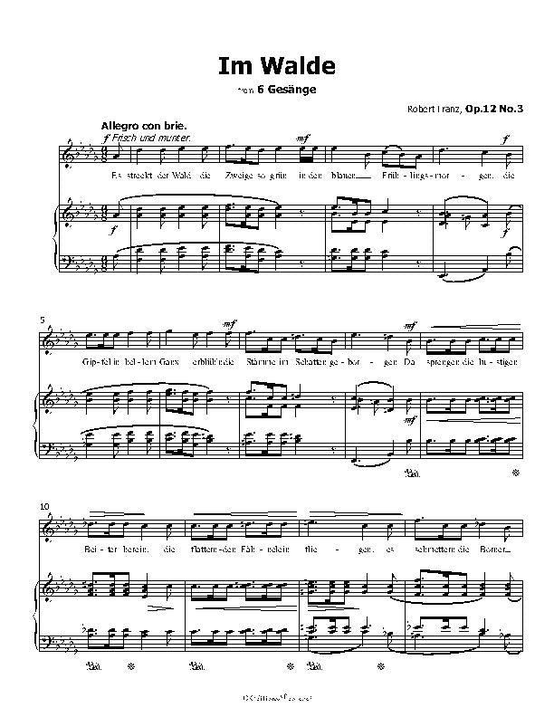 Im Walde, by Robert Franz