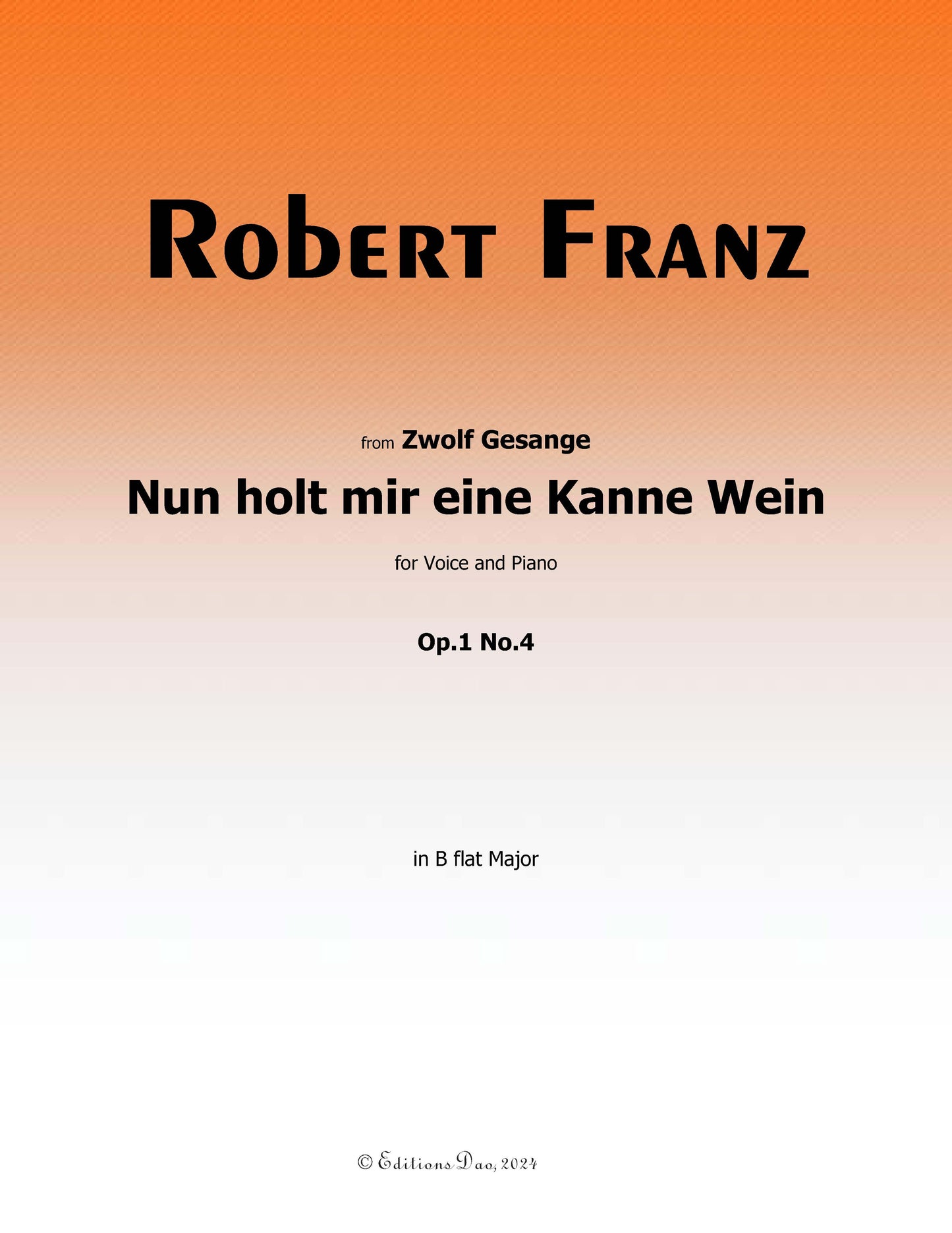 Nun holt mir eine Kanne Wein, by R. Franz