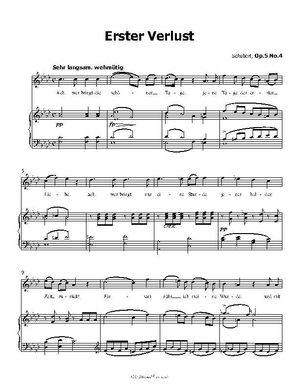 Erster Verlust, by Franz Schubert, Op.5 No.4