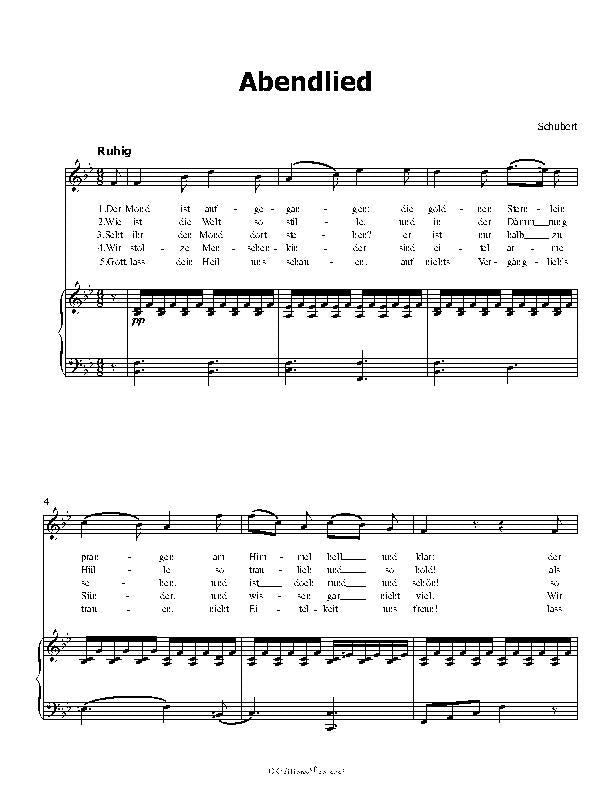 Abendlied (Claudius), by Schubert