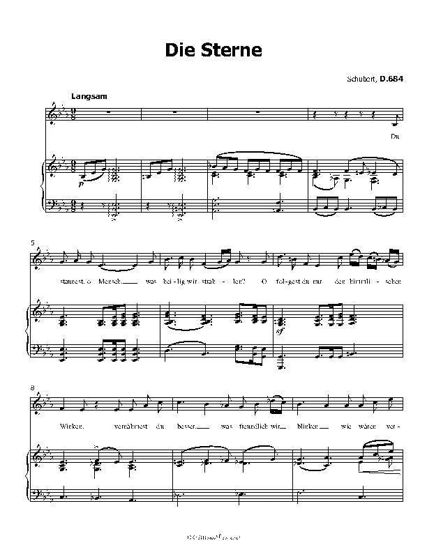Die Sterne, by Schubert