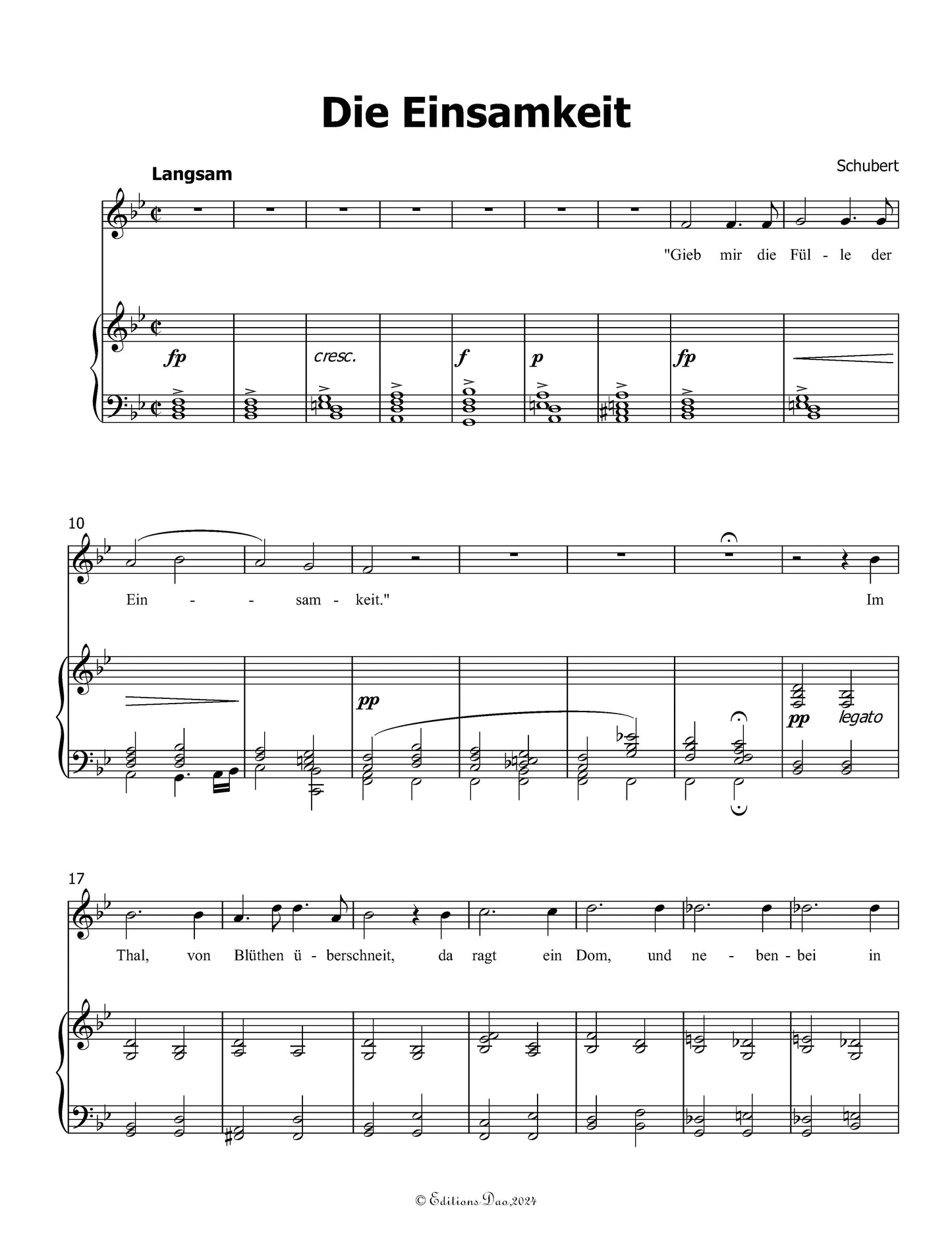 Die Einsamkeit, by Schubert