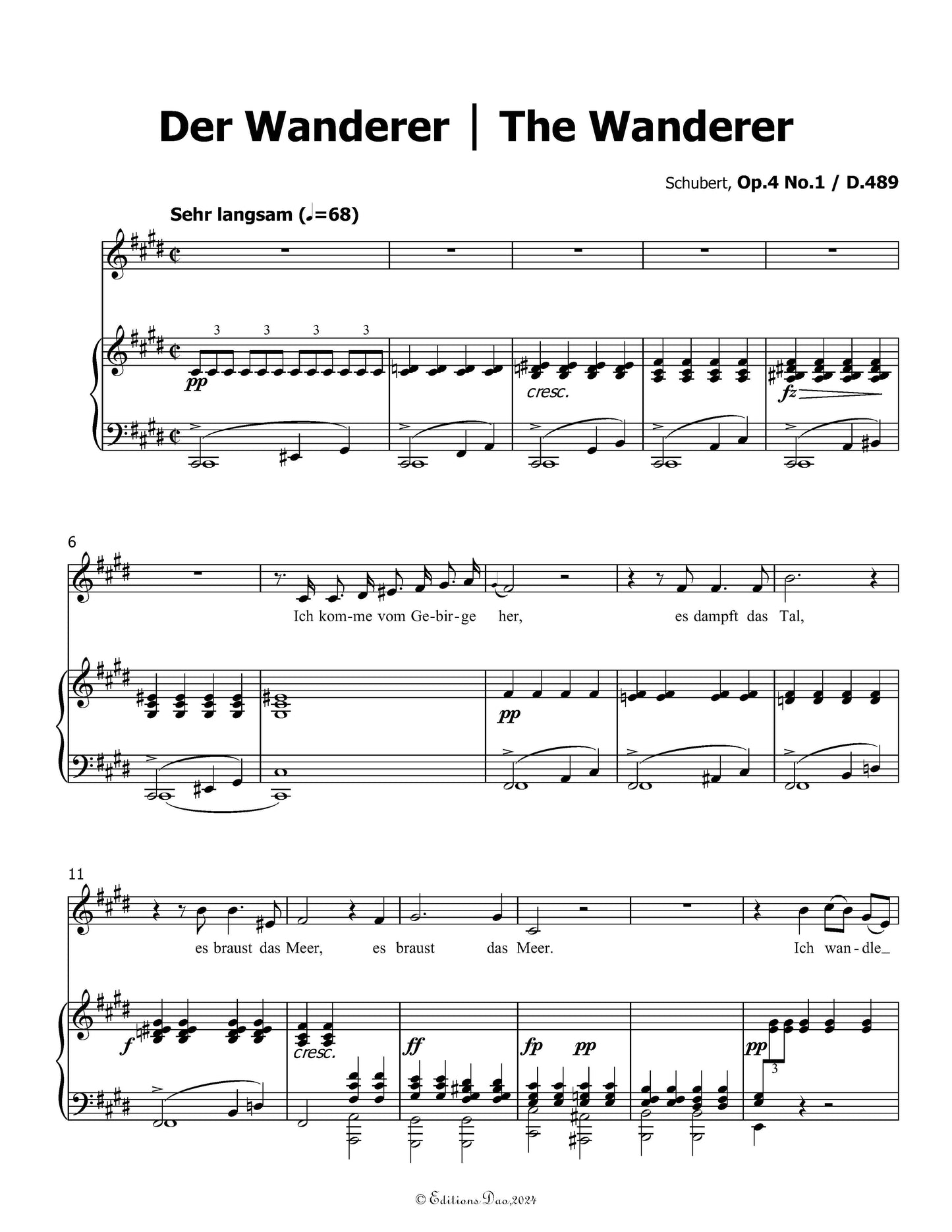 Der Wanderer, by Schubert