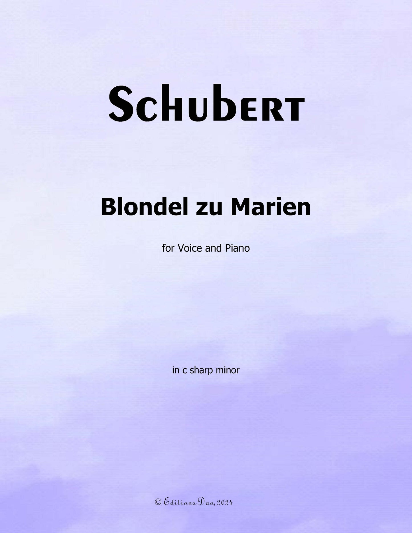 Blondel zu Marien, by Schubert