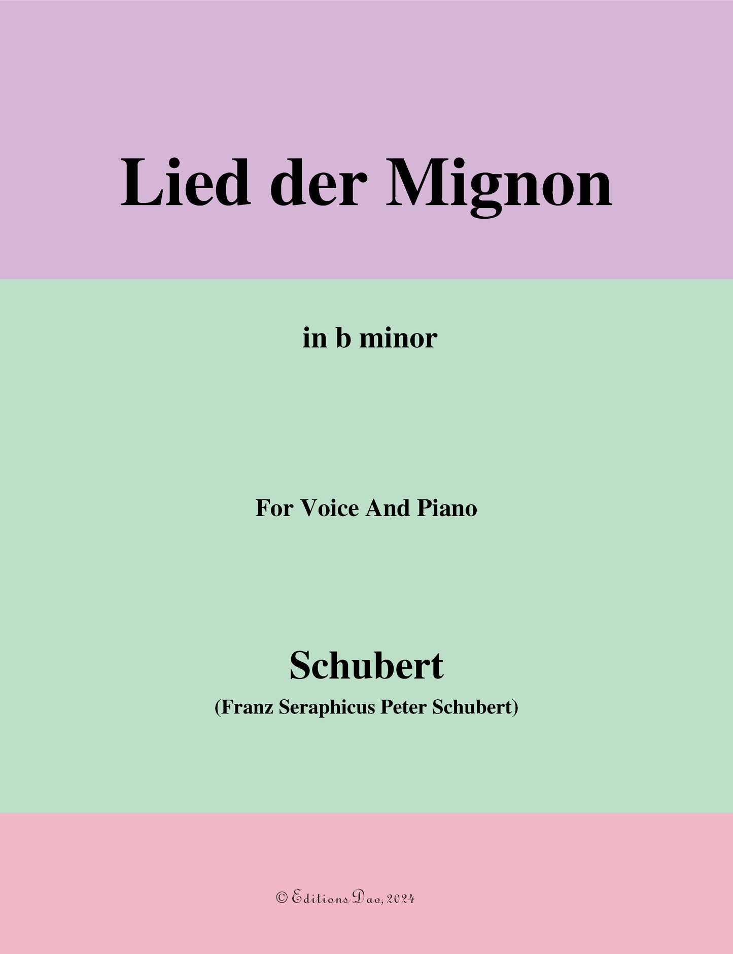 Lied der Mignon, by Schubert