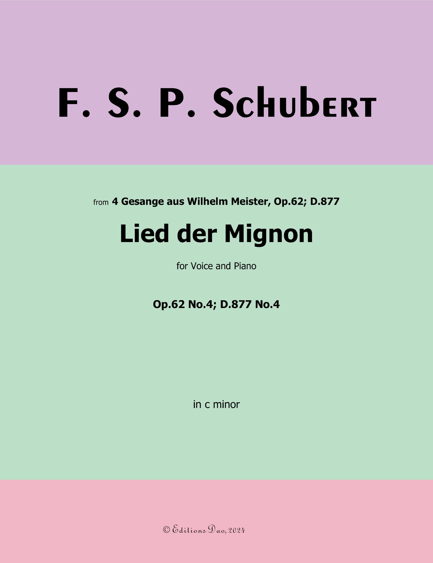 Lied der Mignon, by Schubert