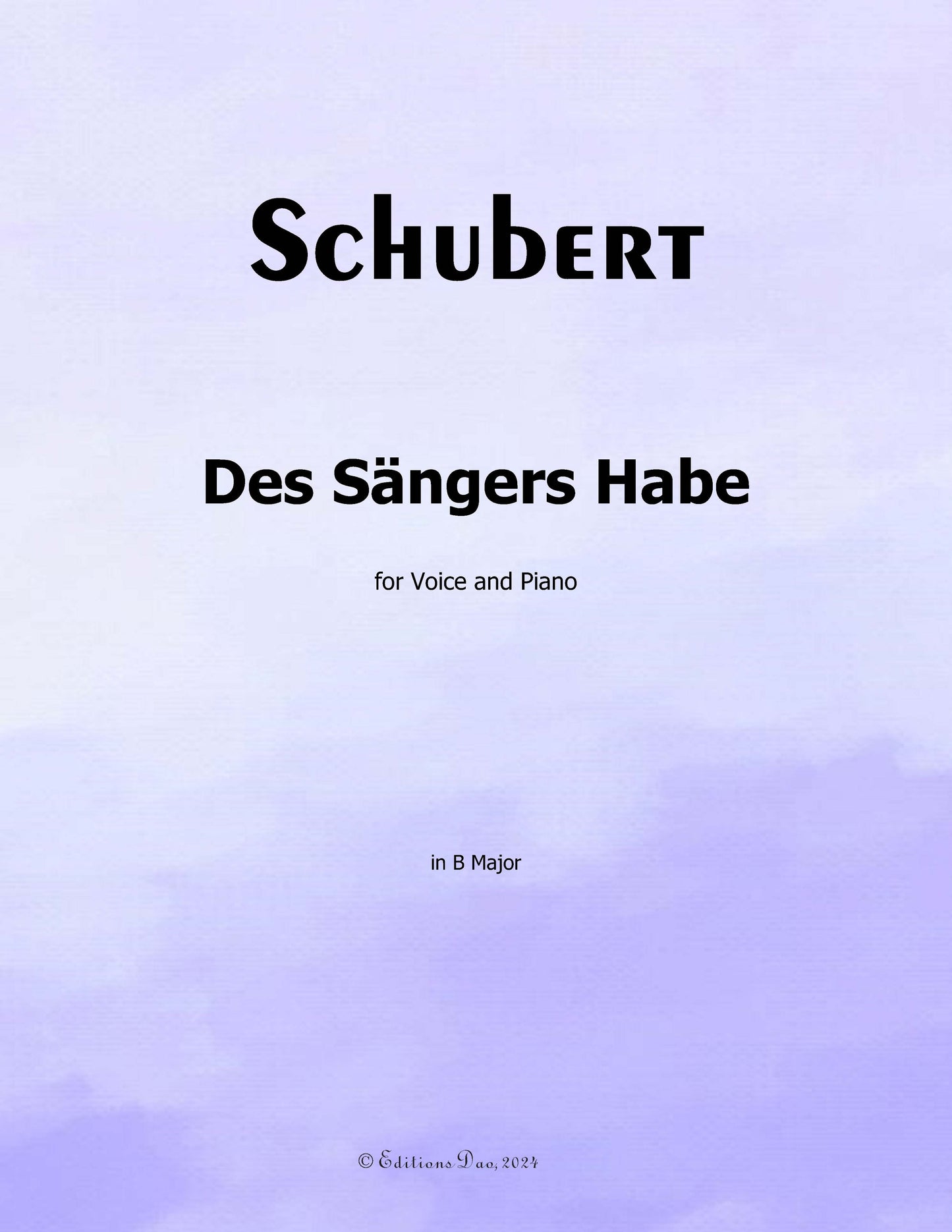 Des Sangers Habe, by Schubert