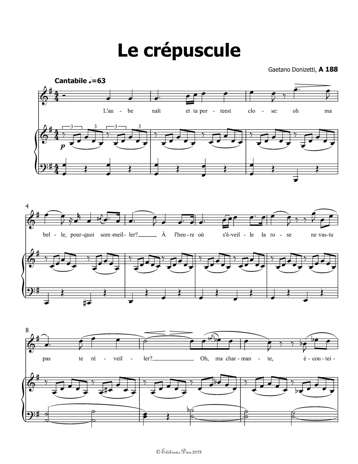 Le crepuscule, by Donizetti