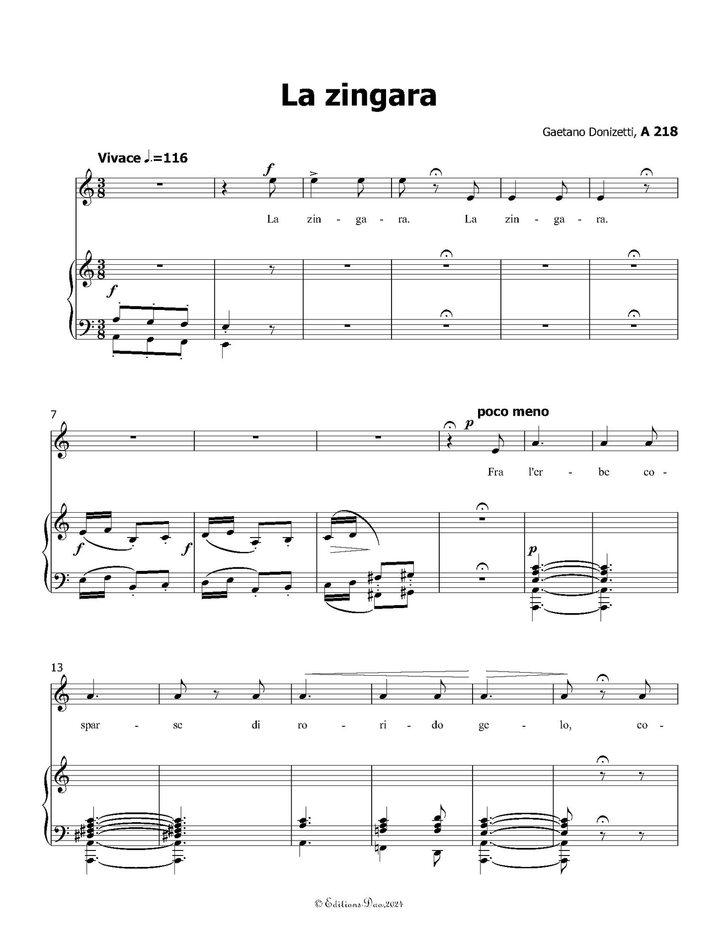 La Zingara, by Donizetti