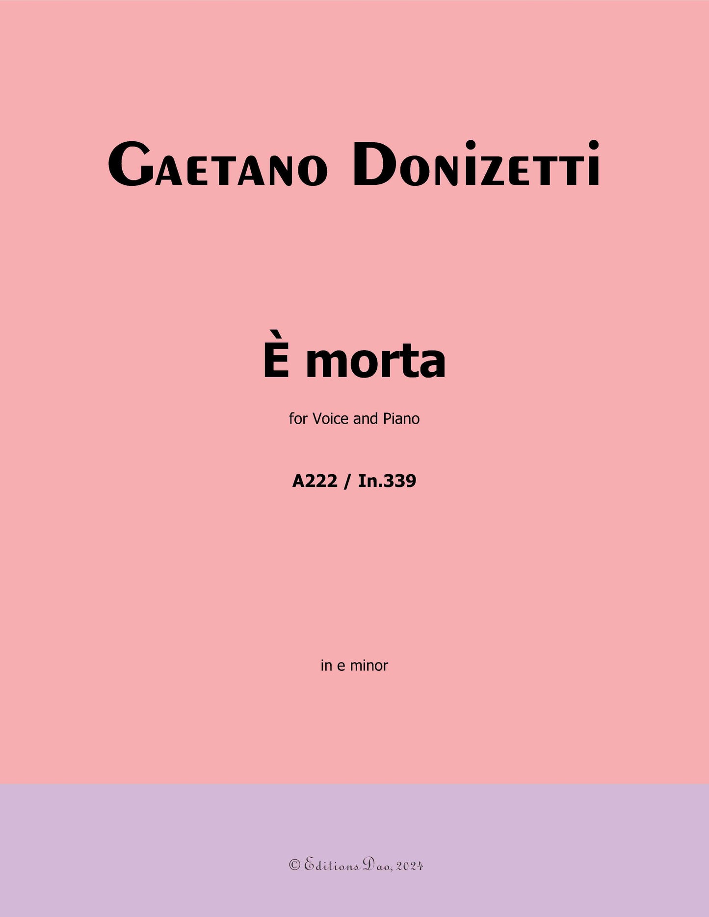 È morta, by Donizetti