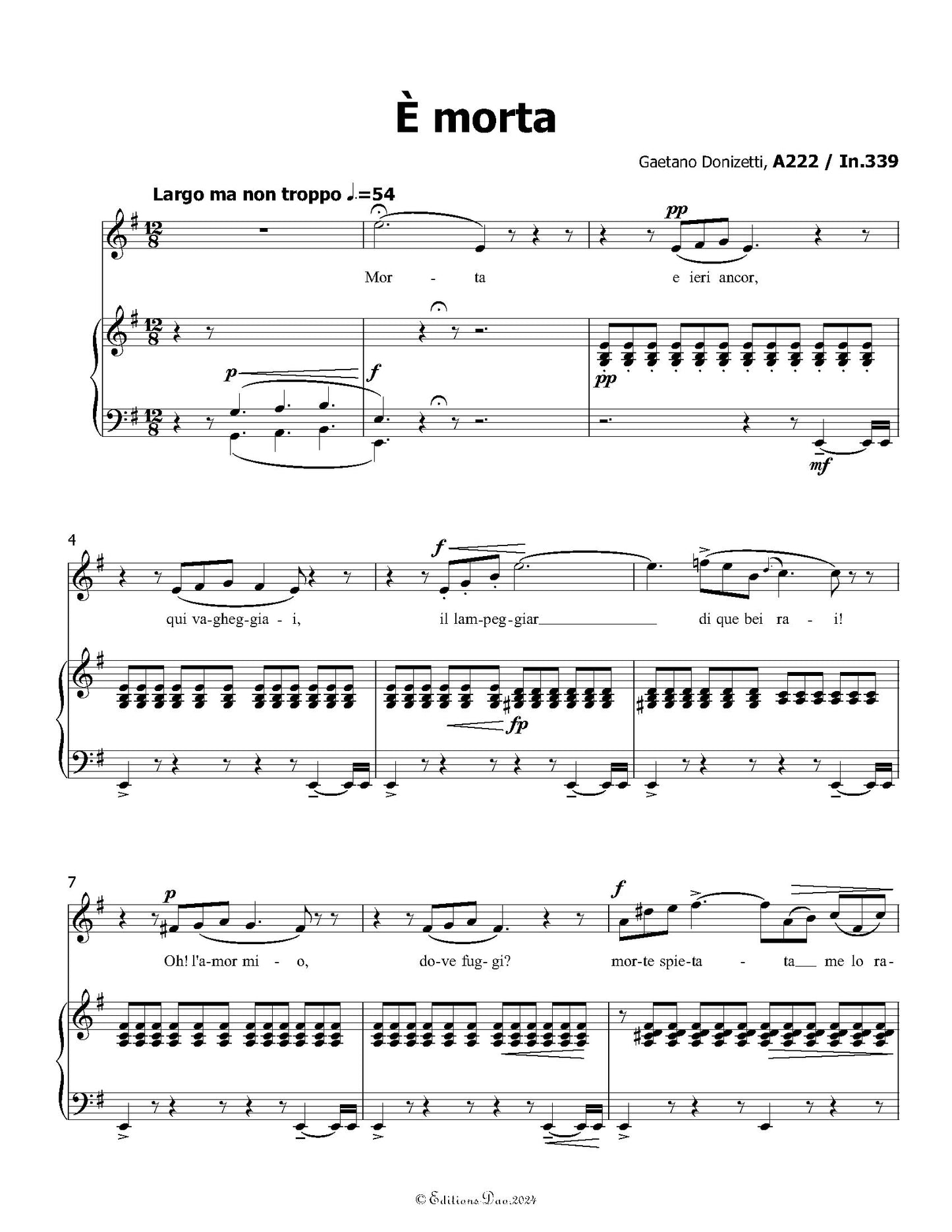 È morta, by Donizetti