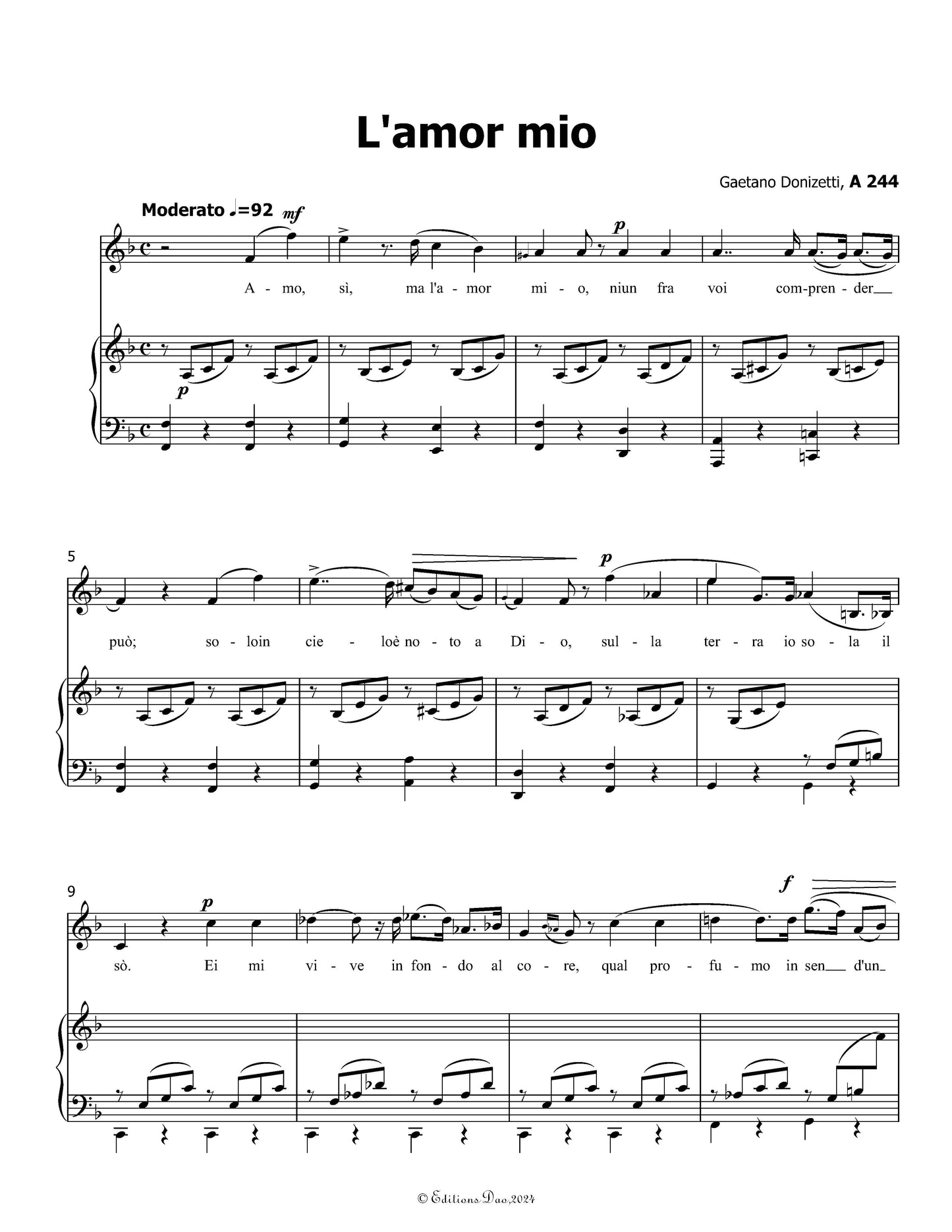 L'amor mio, by Donizetti