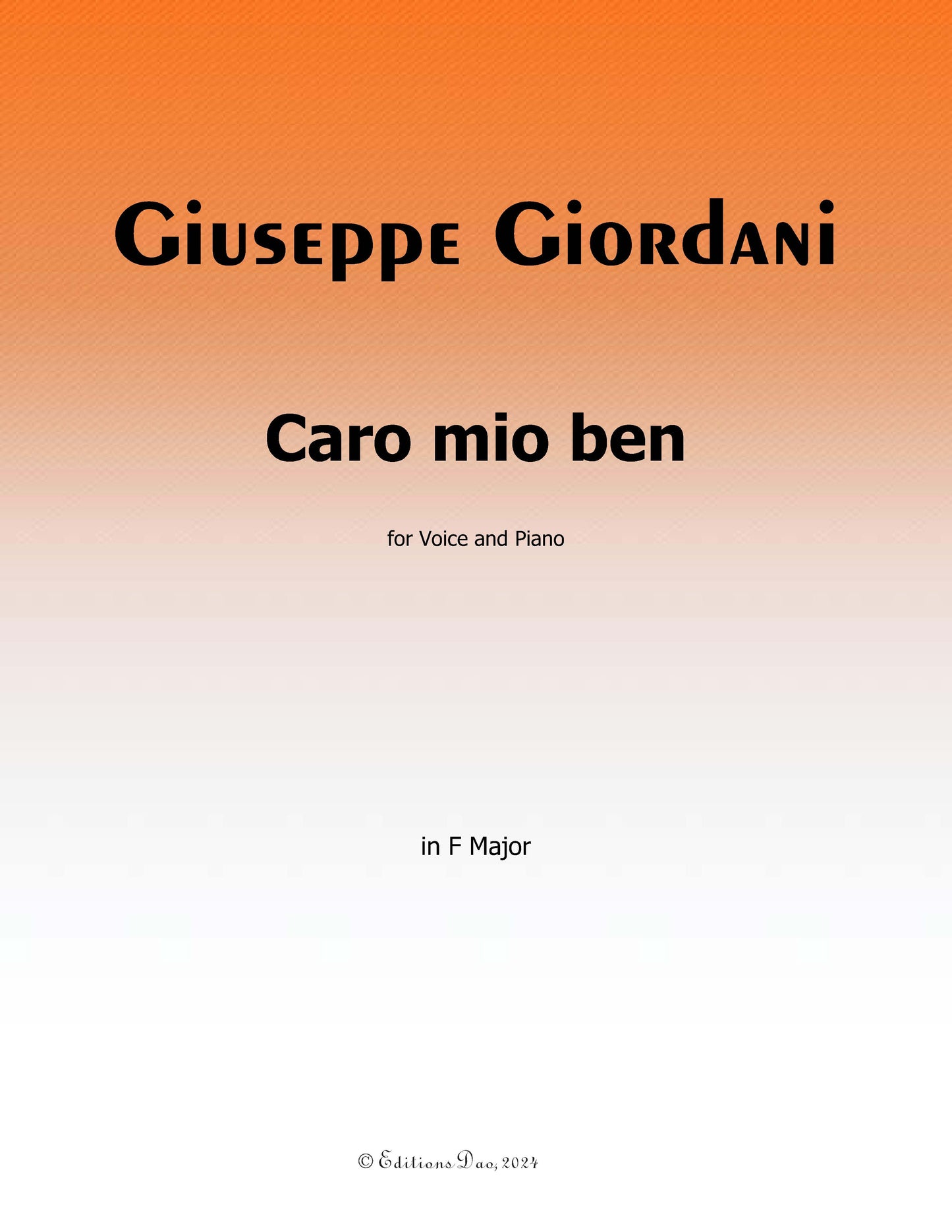 Caro mio ben, by G. Giordani