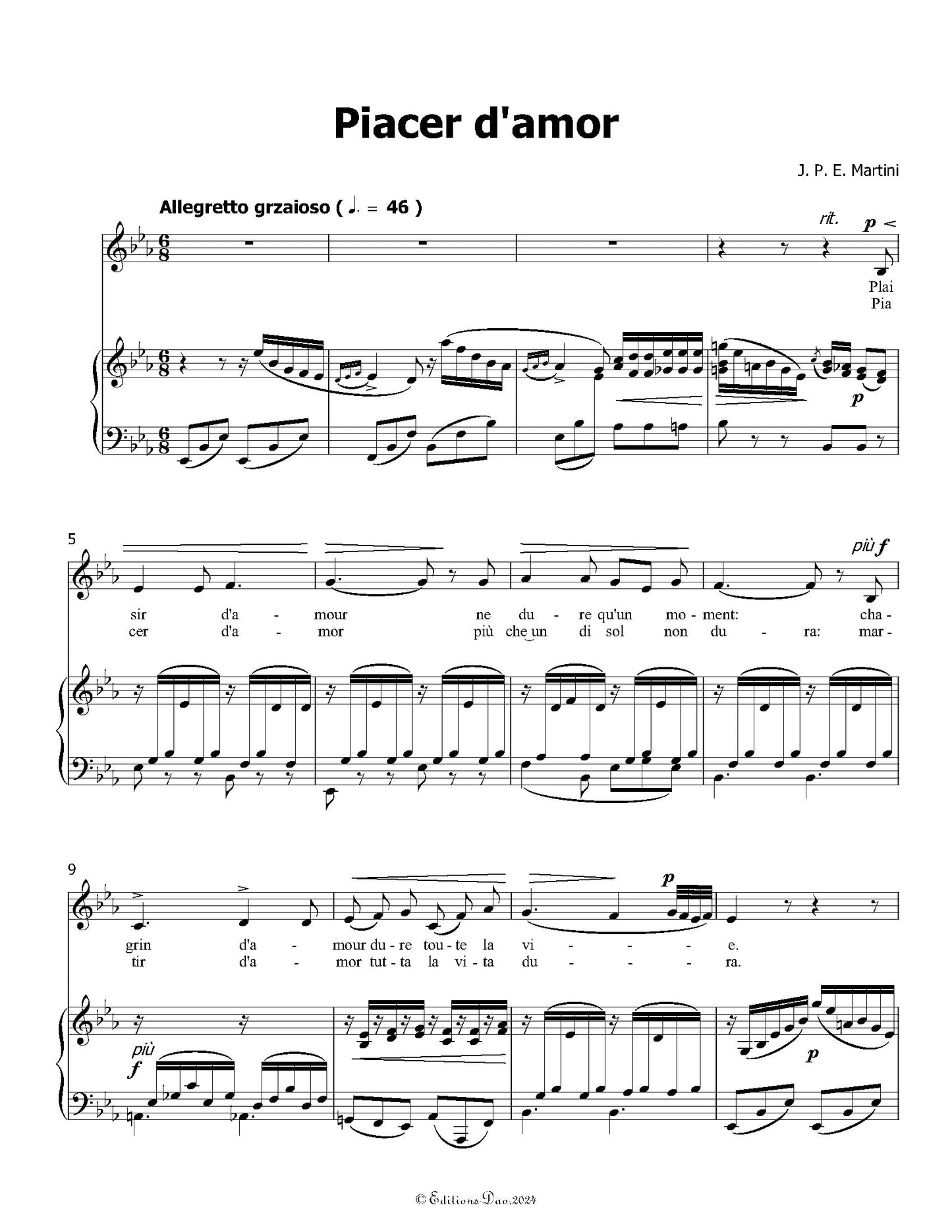 Plaisir d'Amour, by Martini