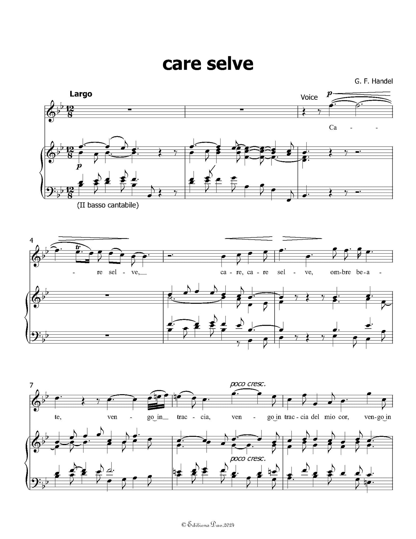 Care selve, by Handel