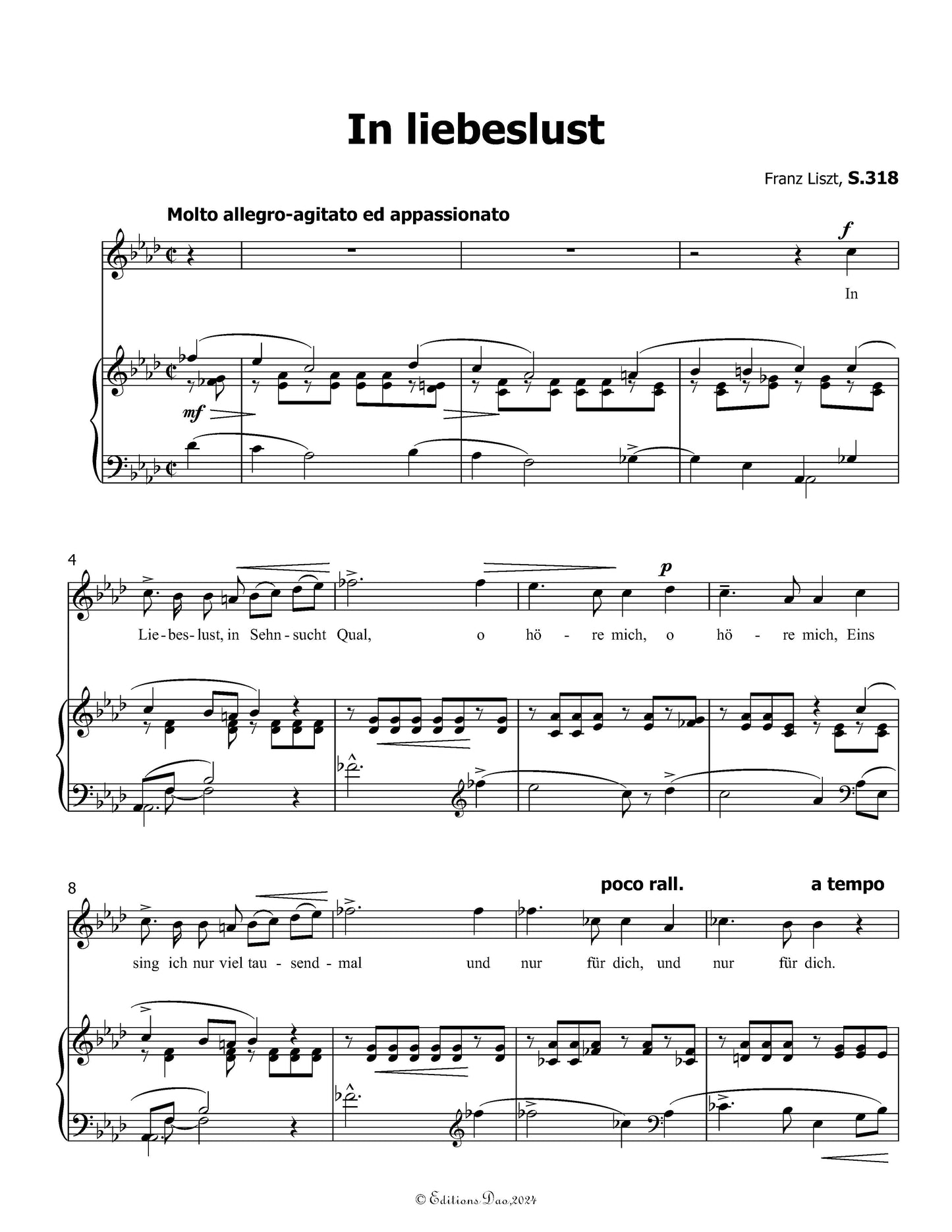 In liebeslust, by Liszt