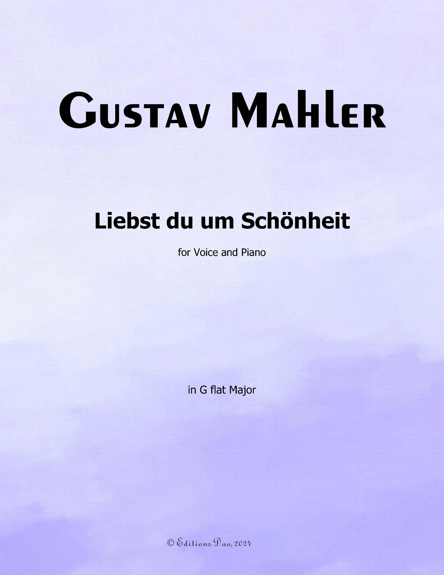 Liebst du um Schönheit,by G. Mahler