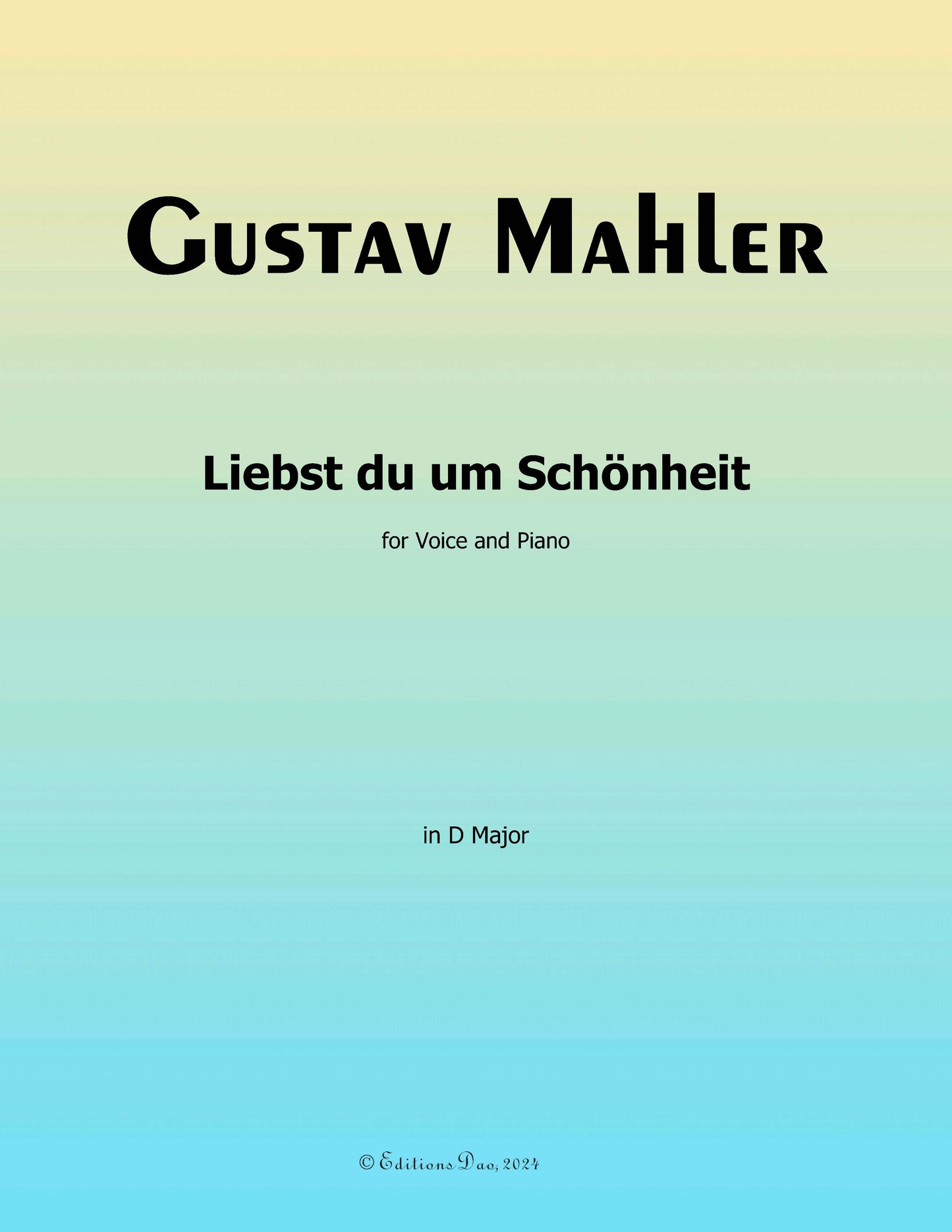 Liebst du um Schönheit,by G. Mahler