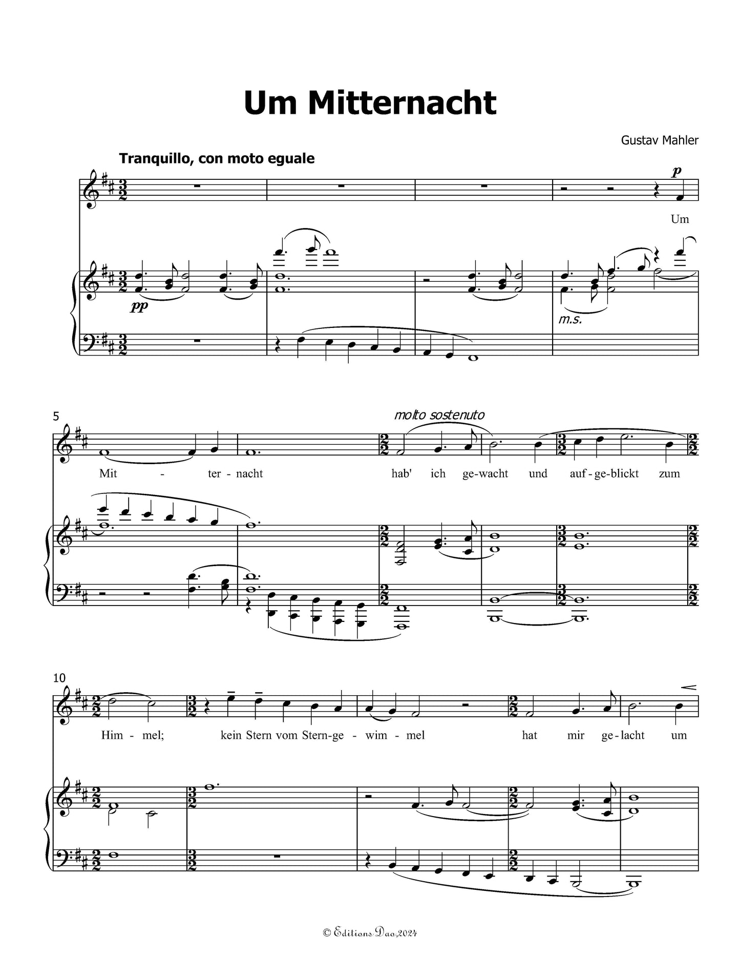 Um Mitternacht, by G. Mahler