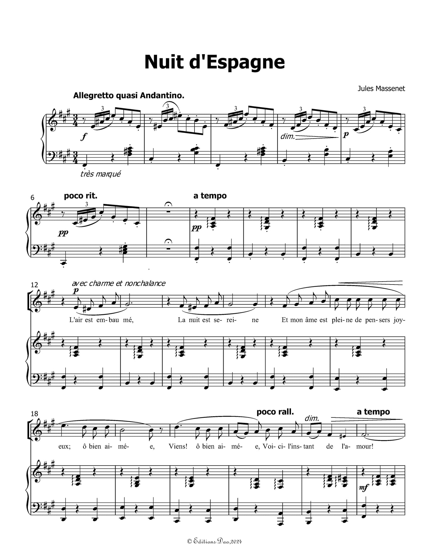 Nuit d'Espagne, by Massenet