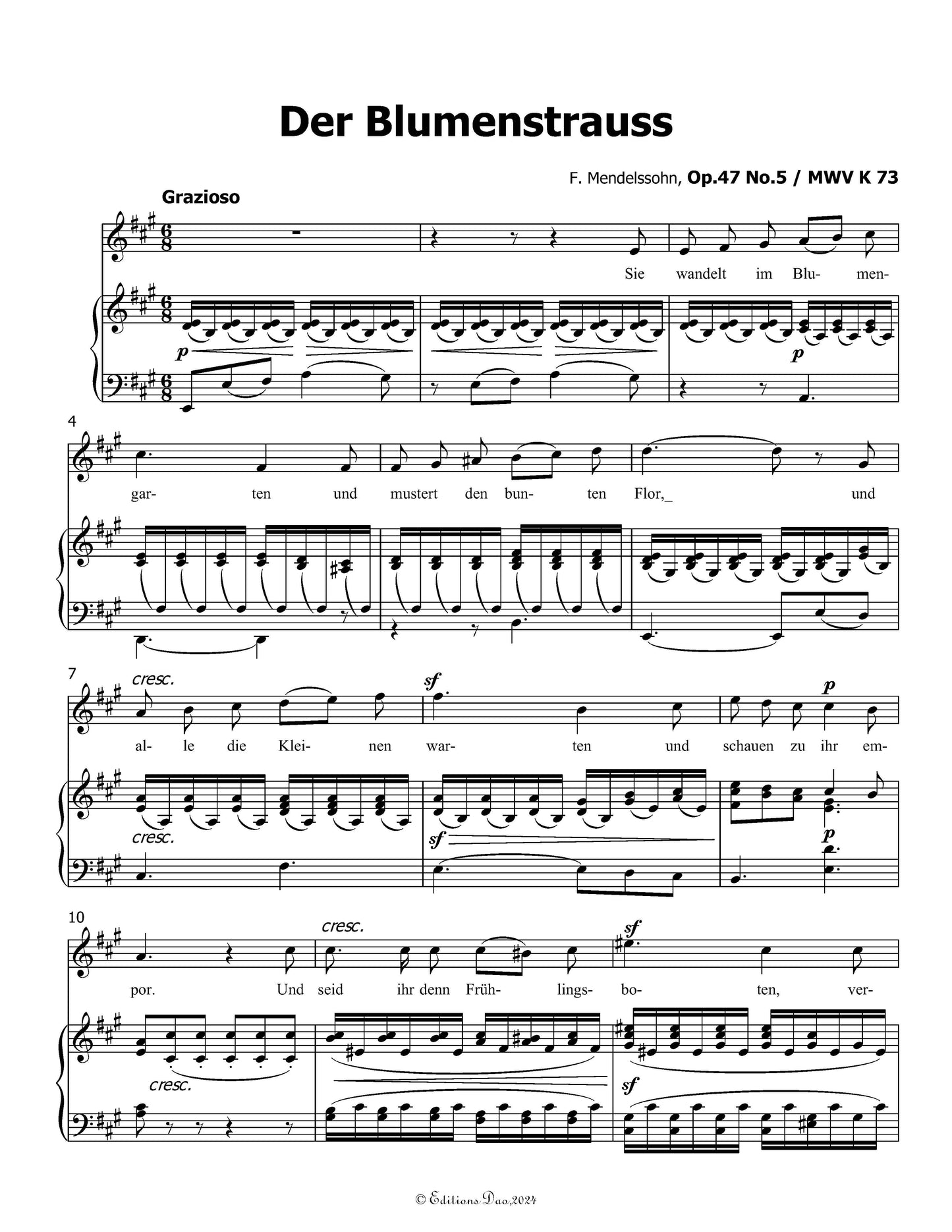 Der Blumenstrauss, by F. Mendelssohn