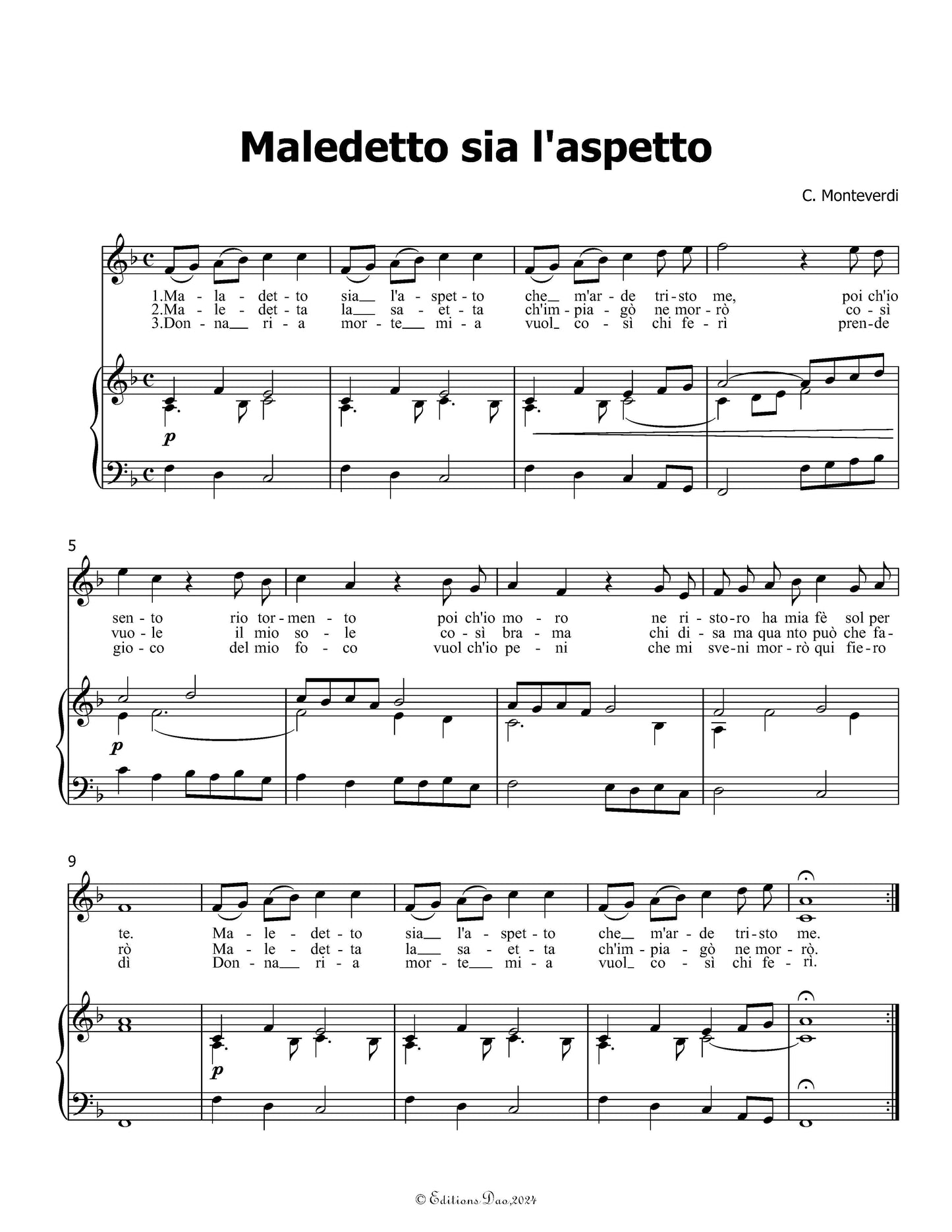 Maledetto sia l'aspetto, by C. Monteverdi