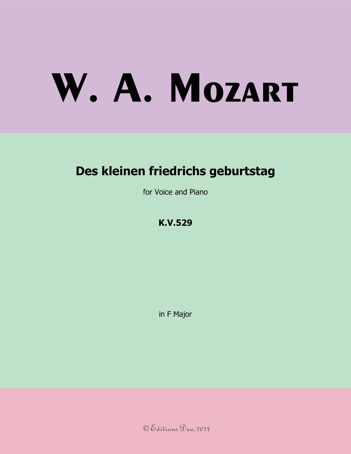 Des kleinen friedrichs geburtstag, by W. A. Mozart