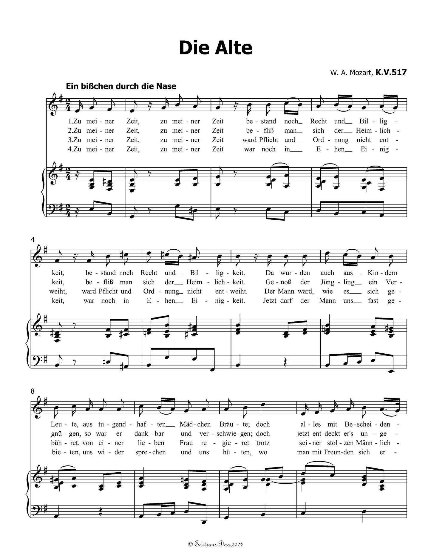 Die alte, by W. A. Mozart