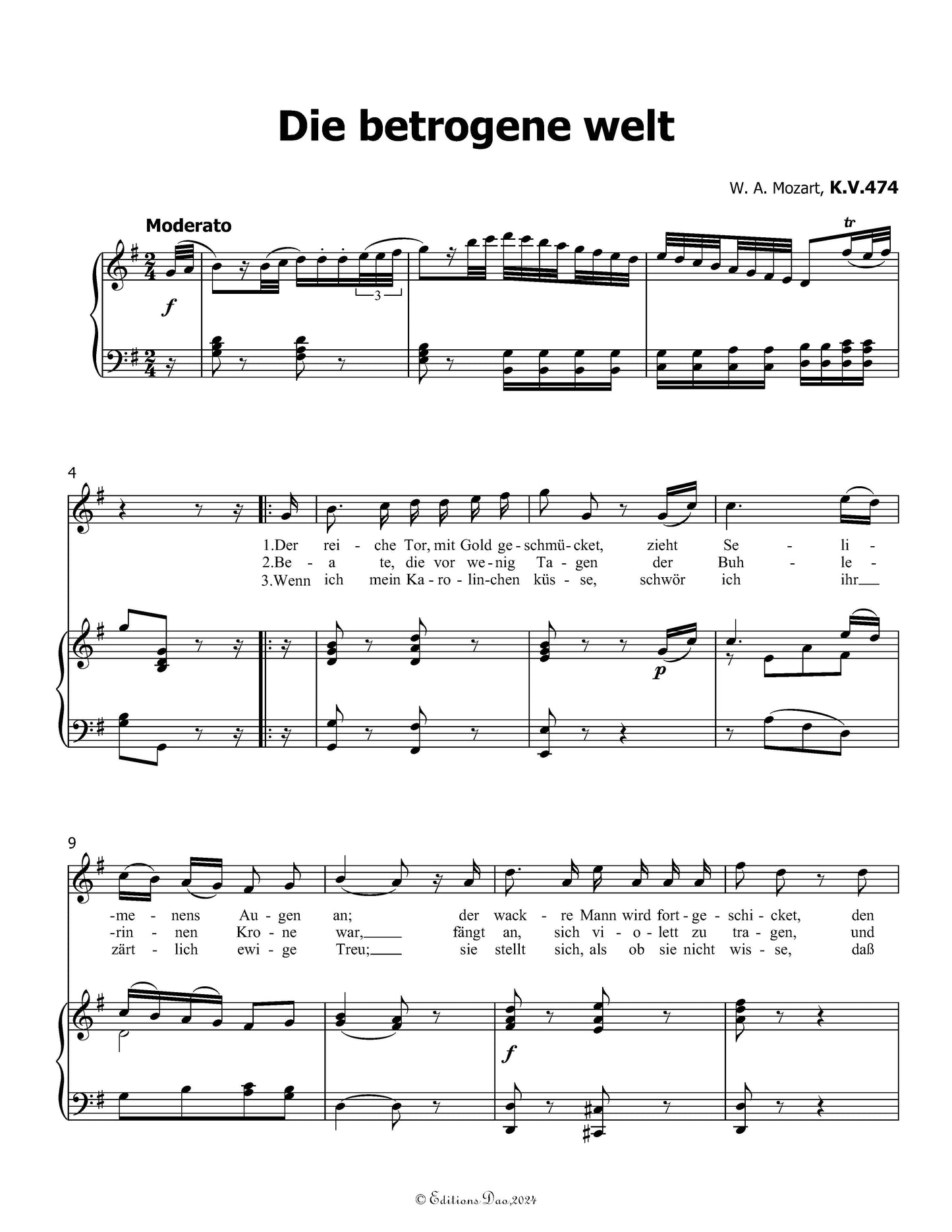 Die betrogene welt, by W. A. Mozart