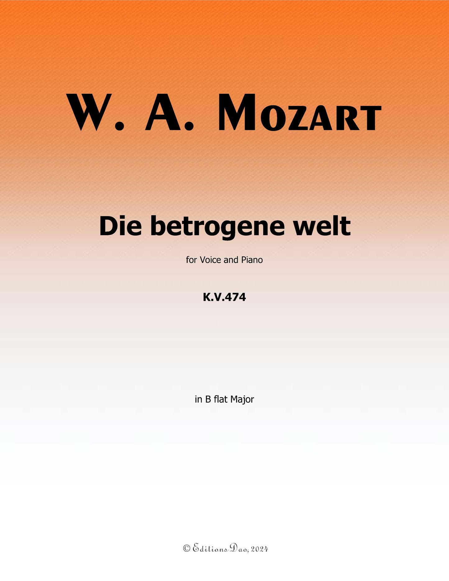 Die betrogene welt, by W. A. Mozart