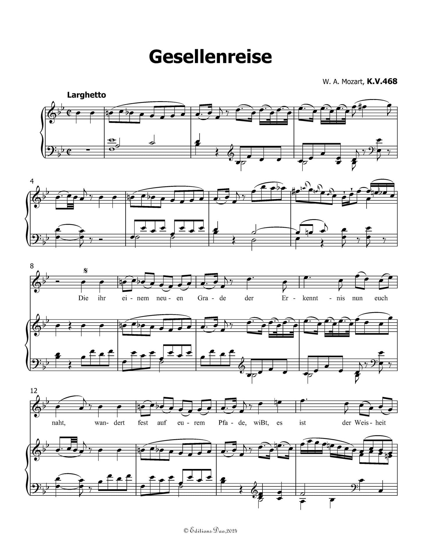 Gesellenreise, by W. A. Mozart