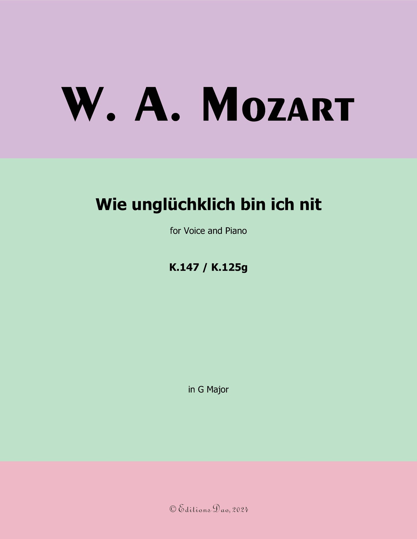 Wie ungluchklich bin ich nit, by W. A. Mozart