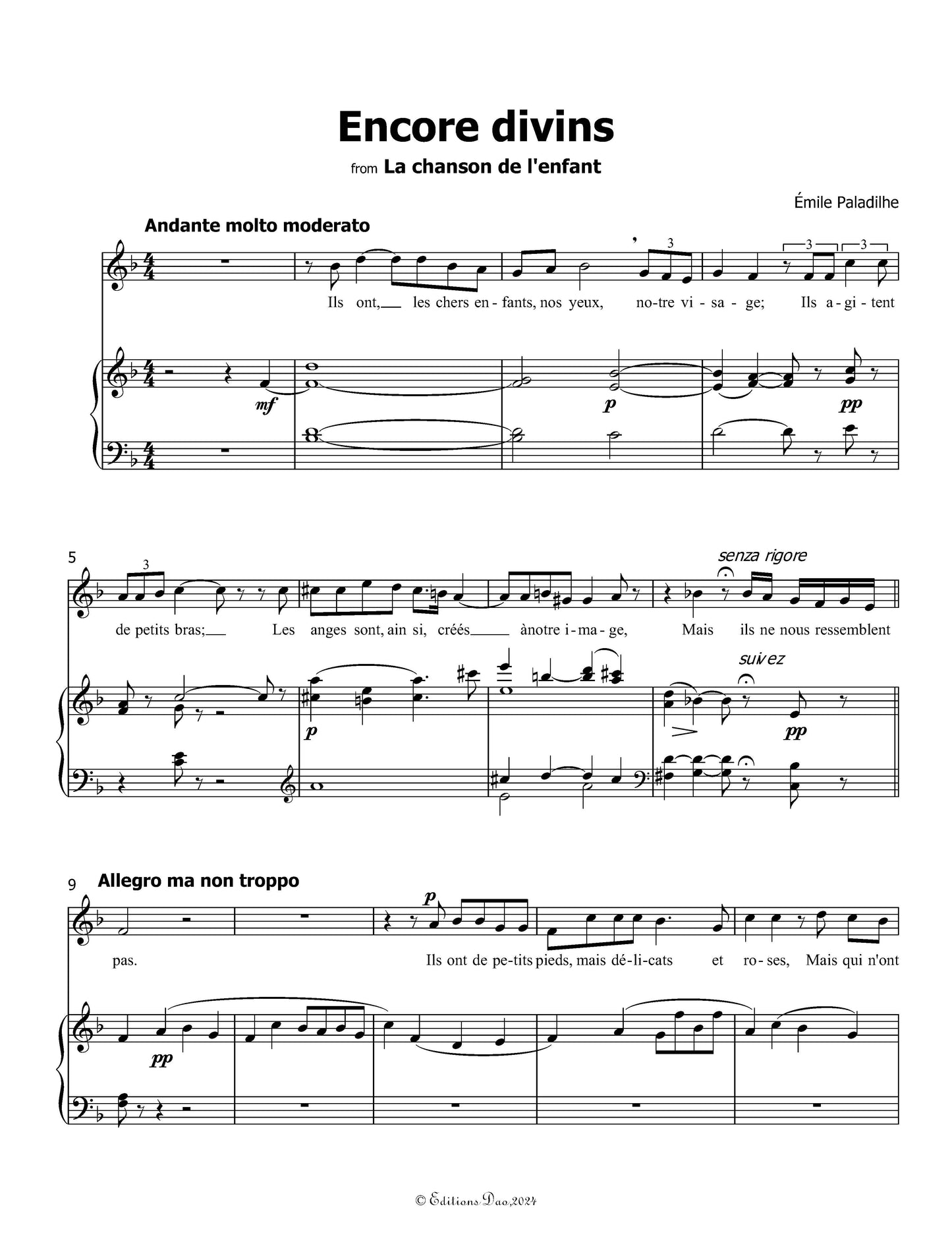 Encore divins, by Paladilhe