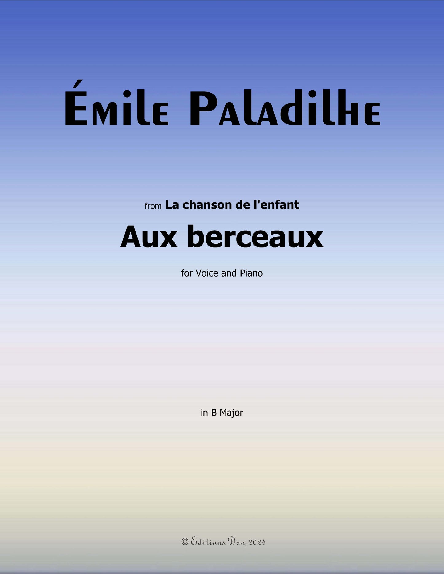 Aux berceaux, by Paladilhe