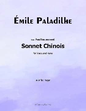 Sonnet Chinois, by Paladilhe